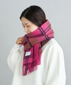 《一部予約》チェック カシミヤ リバーシブルマフラー 22FW◆