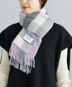 《一部予約》チェック カシミヤ リバーシブルマフラー 22FW◆