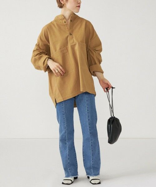 ARMY TWILL SANFORIZED:〈ウォッシャブル〉ルーズ スモック プルオーバー