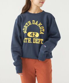 SHIPS / シップス スウェット | Champion:〈ウォッシャブル〉リバースウィーブ クルーネック デザイン ロゴ スウェット