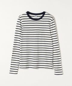 PETIT BATEAU:〈ウォッシャブル〉ボーダー クルーネック カットソー