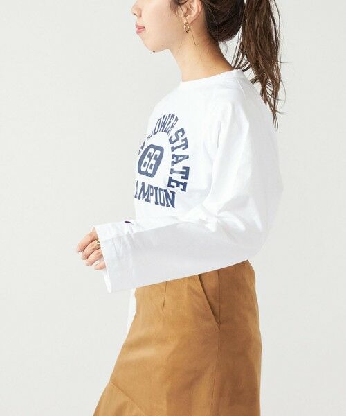 SHIPS for women / シップスウィメン カットソー | Champion:〈ウォッシャブル〉デザイン ロゴ ロングスリーブ TEE | 詳細4