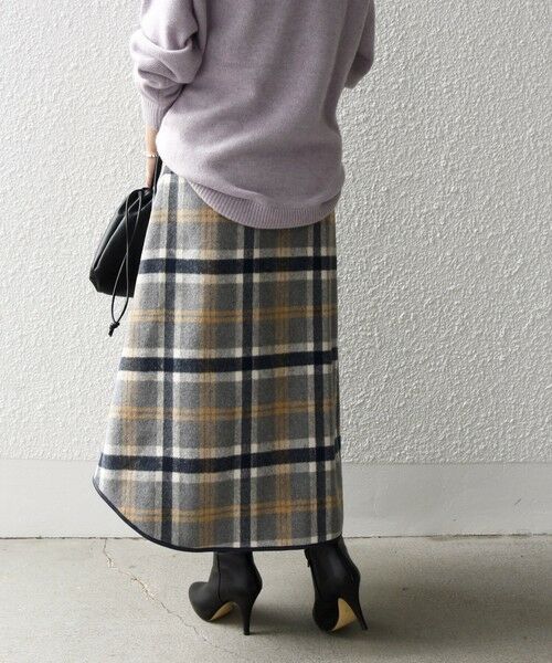 SHIPS / シップス ミニ・ひざ丈スカート | SHIPS any:〈ウォッシャブル〉ビッグ チェック ラウンドヘム ミディ スカート | 詳細5