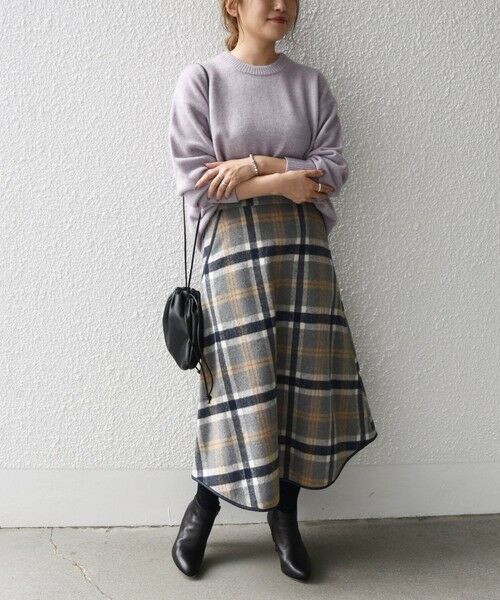 SHIPS / シップス ミニ・ひざ丈スカート | SHIPS any:〈ウォッシャブル〉ビッグ チェック ラウンドヘム ミディ スカート | 詳細6