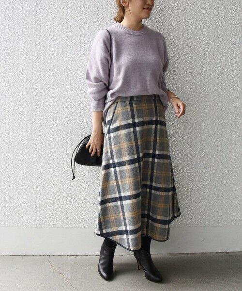 SHIPS / シップス ミニ・ひざ丈スカート | SHIPS any:〈ウォッシャブル〉ビッグ チェック ラウンドヘム ミディ スカート | 詳細7