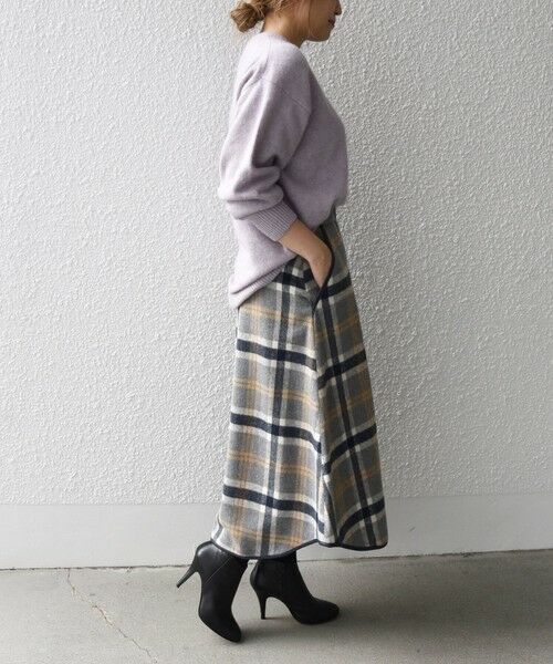 SHIPS / シップス ミニ・ひざ丈スカート | SHIPS any:〈ウォッシャブル〉ビッグ チェック ラウンドヘム ミディ スカート | 詳細8