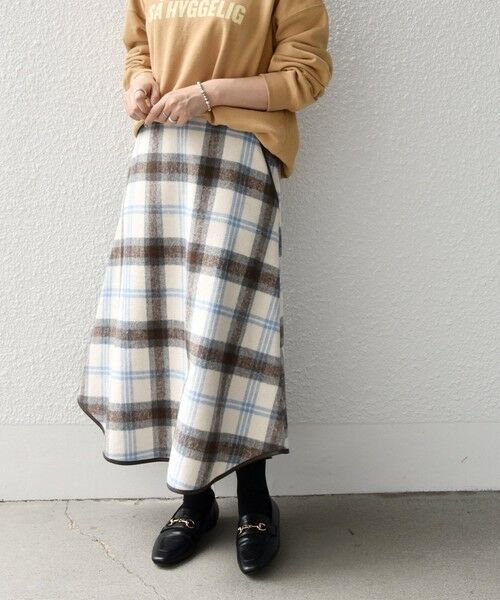 SHIPS / シップス ミニ・ひざ丈スカート | SHIPS any:〈ウォッシャブル〉ビッグ チェック ラウンドヘム ミディ スカート | 詳細20