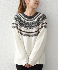 SHIPS / シップス ニット・セーター | SHIPS any:〈手洗い可能〉ノルディック ニット プルオーバー