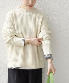 SHIPS / シップス ニット・セーター | SHIPS any: ファインウール ミックス ワイド リブ プルオーバー
