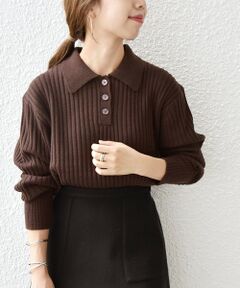 SHIPS / シップス ニット・セーター | SHIPS any: ファインウール ミックス リブ カラー プルオーバー