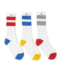 SHIPS / シップス ソックス | Robert P.Miller: ライン カラー リブ ソックス 3SET