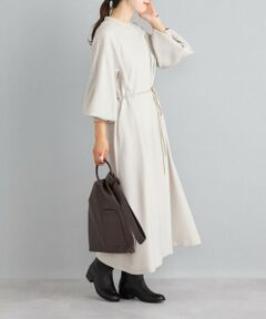 SHIPS / シップス ロング・マキシ丈ワンピース | 〈手洗い可能〉リブデザインウエストベルトワンピース