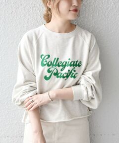 Collegiate Pacific:〈ウォッシャブル〉ラグラン ロゴ クロップド スウェット