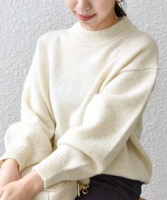 SHIPS / シップス ニット・セーター | SHIPS any: 〈手洗い可能〉プチ パールライク スリーブ ニットプルオーバー