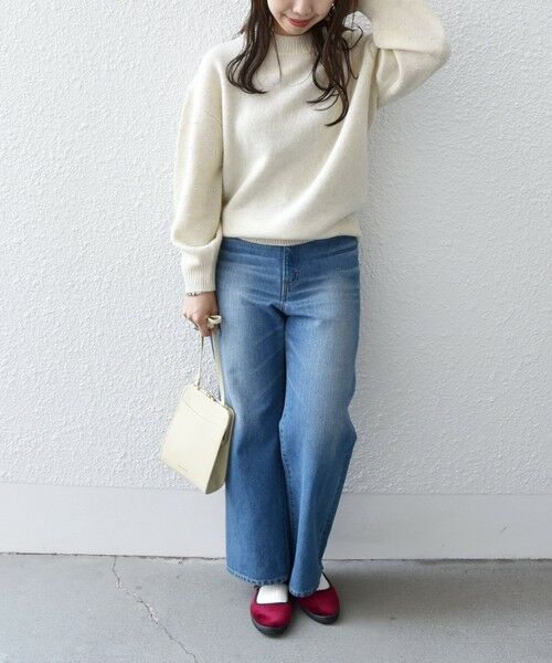 SHIPS / シップス ニット・セーター | SHIPS any: 〈手洗い可能〉プチ パールライク スリーブ ニットプルオーバー | 詳細8