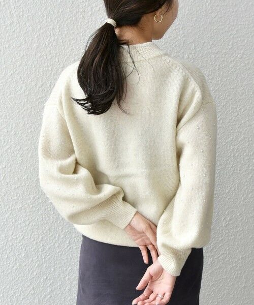 SHIPS / シップス ニット・セーター | SHIPS any: 〈手洗い可能〉プチ パールライク スリーブ ニットプルオーバー | 詳細12