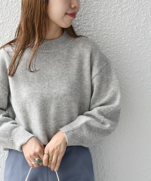 SHIPS / シップス ニット・セーター | SHIPS any: 〈手洗い可能〉プチ パールライク スリーブ ニットプルオーバー | 詳細27