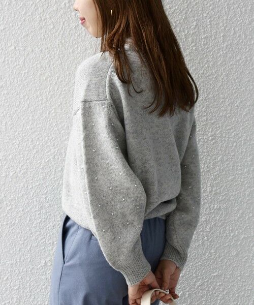 SHIPS / シップス ニット・セーター | SHIPS any: 〈手洗い可能〉プチ パールライク スリーブ ニットプルオーバー | 詳細30