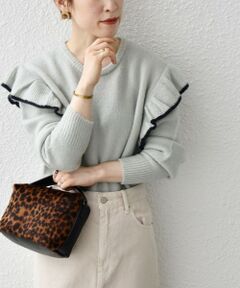 SHIPS / シップス ニット・セーター | SHIPS any: トリミング ショルダー フリル ニット プルオーバー