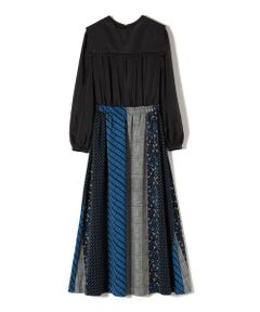 SHIPS / シップス ロング・マキシ丈ワンピース | 〈手洗い可能〉パッチワークプリントワンピース