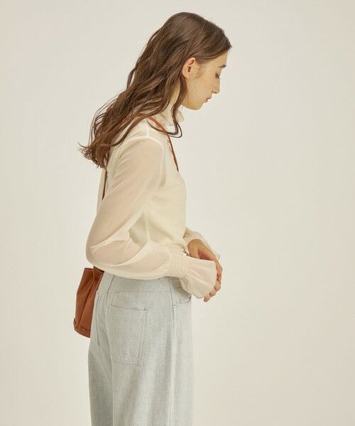 SHIPS / シップス カットソー（半袖以外） | 〈手洗い可能〉シアー オーガンジー シャーリング 袖 タートルネック ◇ | 詳細9