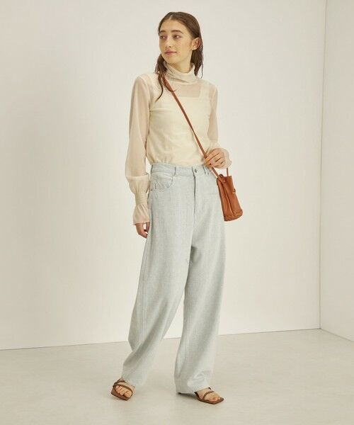 SHIPS / シップス カットソー（半袖以外） | 〈手洗い可能〉シアー オーガンジー シャーリング 袖 タートルネック ◇ | 詳細20