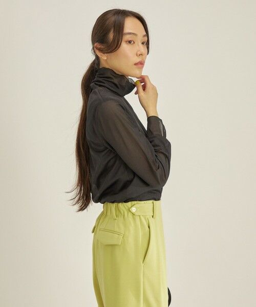 SHIPS / シップス カットソー（半袖以外） | 〈手洗い可能〉シアー オーガンジー シャーリング 袖 タートルネック ◇ | 詳細29