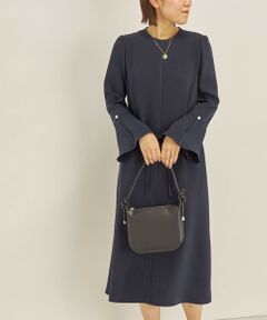 SHIPS / シップス ミニ丈・ひざ丈ワンピース | 〈手洗い可能〉パールモチーフ デザイン スリーブ フレア ワンピース◇