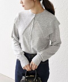 SHIPS / シップス カーディガン・ボレロ | *〈手洗い可能〉ケープ 襟 パール モチーフ ボタン カーディガン ◇