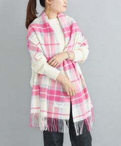 チェック カシミヤ ストール 22FW pink