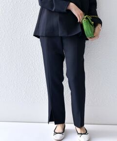 SHIPS any:〈洗濯機可能〉ダブルクロス スリット パンツ［NAVY BLUE］