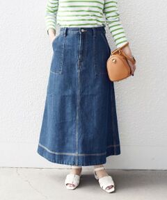 SHIPS / シップス ミニ・ひざ丈スカート | SHIPS any:〈ウォッシャブル〉カーゴ ミディ デニム スカート［SHIPS any DENIM］