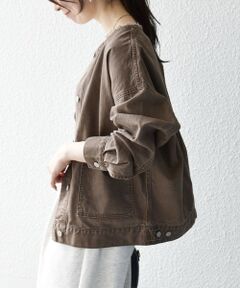 SHIPS / シップス Gジャン・デニムジャケット | 《一部予約》SHIPS any: ノーカラー デニム ブルゾン［SHIPS any DENIM］
