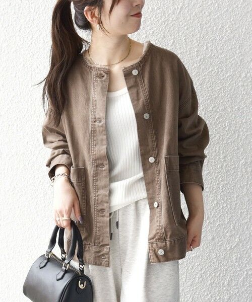 SHIPS / シップス Gジャン・デニムジャケット | 《一部予約》SHIPS any: ノーカラー デニム ブルゾン［SHIPS any DENIM］ | 詳細3