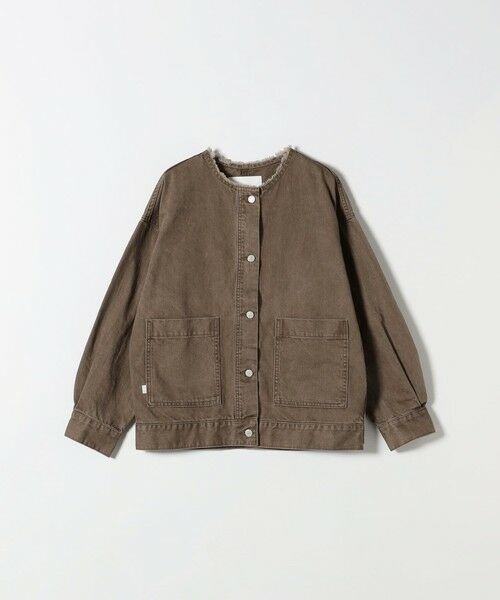 一部予約》SHIPS any: ノーカラー デニム ブルゾン［SHIPS any DENIM
