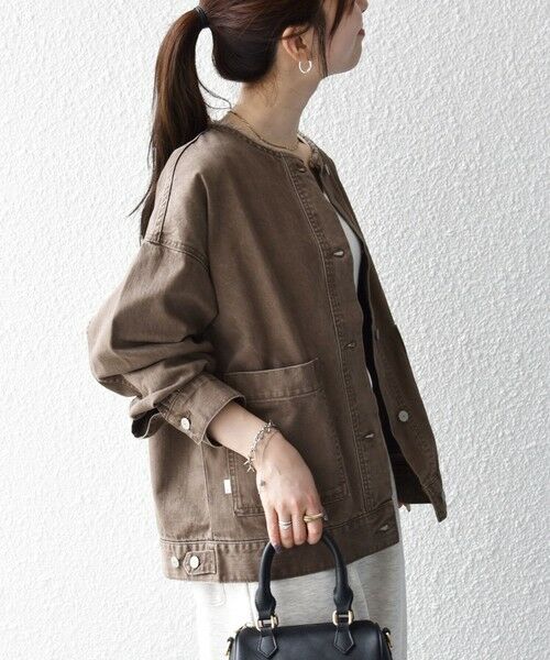 SHIPS / シップス Gジャン・デニムジャケット | 《一部予約》SHIPS any: ノーカラー デニム ブルゾン［SHIPS any DENIM］ | 詳細4