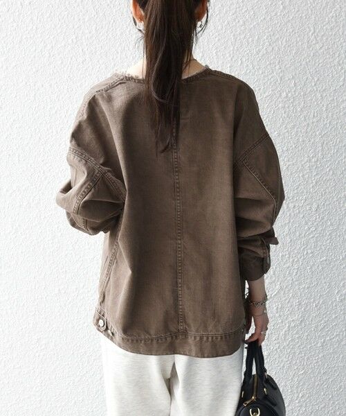 SHIPS / シップス Gジャン・デニムジャケット | 《一部予約》SHIPS any: ノーカラー デニム ブルゾン［SHIPS any DENIM］ | 詳細5