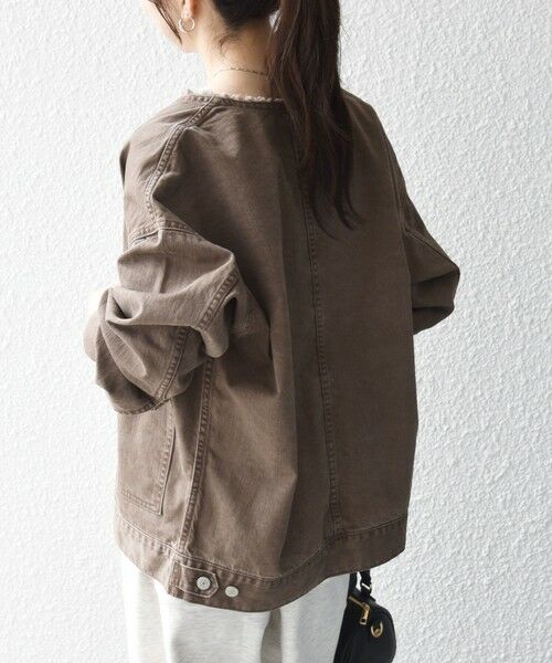 SHIPS / シップス Gジャン・デニムジャケット | 《一部予約》SHIPS any: ノーカラー デニム ブルゾン［SHIPS any DENIM］ | 詳細6