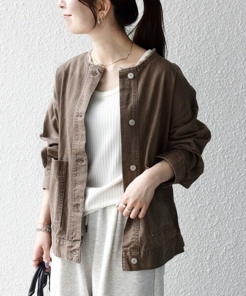 SHIPS / シップス Gジャン・デニムジャケット | 《一部予約》SHIPS any: ノーカラー デニム ブルゾン［SHIPS any DENIM］ | 詳細7