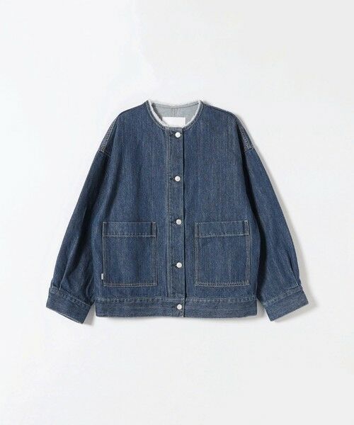 一部予約》SHIPS any: ノーカラー デニム ブルゾン［SHIPS any DENIM