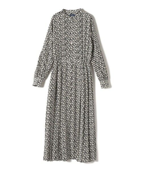 SHIPS / シップス ロング・マキシ丈ワンピース | 【WEB限定】〈手洗い可能〉ドット / 花柄 バンドカラー サイド プリーツ ワンピース | 詳細24