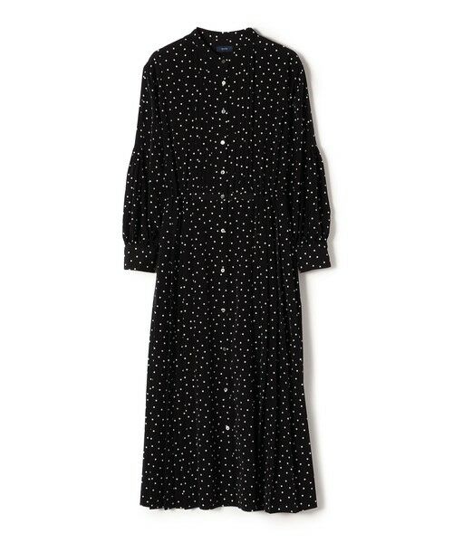 SHIPS / シップス ロング・マキシ丈ワンピース | 〈手洗い可能〉ドット / 花柄 バンドカラー サイド プリーツ ワンピース | 詳細18