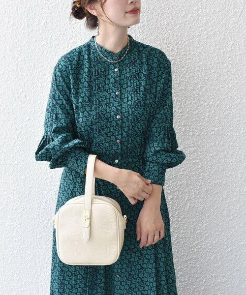 SHIPS / シップス ロング・マキシ丈ワンピース | 〈手洗い可能〉ドット / 花柄 バンドカラー サイド プリーツ ワンピース | 詳細29