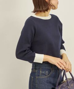 SHIPS / シップス ニット・セーター | 〈手洗い可能〉コットン 配色 バックボタン プルオーバー◇