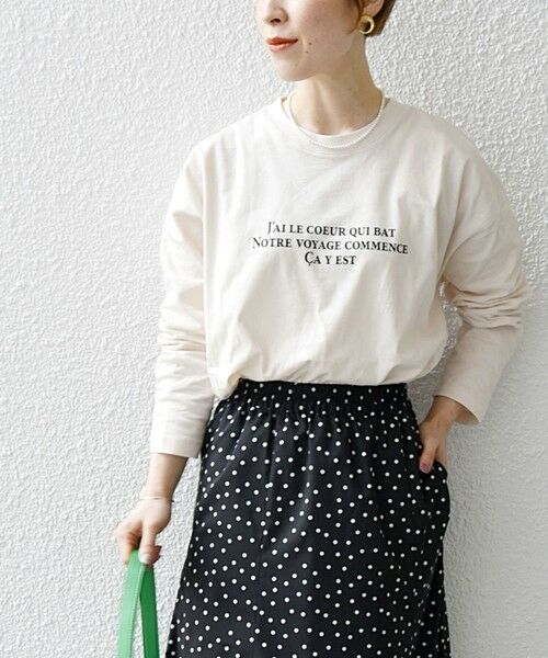SHIPS for women / シップスウィメン カットソー | SHIPS any:〈洗濯機可能〉VOYAGE ロゴ ロングスリーブ TEE | 詳細3