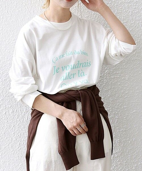 SHIPS for women / シップスウィメン カットソー | SHIPS any:〈洗濯機可能〉VOYAGE ロゴ ロングスリーブ TEE | 詳細16