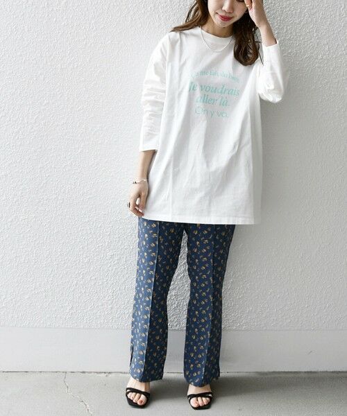 SHIPS for women / シップスウィメン カットソー | SHIPS any:〈洗濯機可能〉VOYAGE ロゴ ロングスリーブ TEE | 詳細24