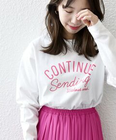 【SHIPS any別注】THE KNiTS: CONTINUE ロゴ プリント ＆ 刺繍 ロング スリーブTEE