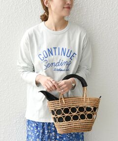 【SHIPS any別注】THE KNiTS: CONTINUE ロゴ プリント ＆ 刺繍 ロング スリーブTEE