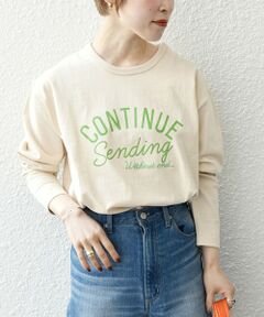 【SHIPS any別注】THE KNiTS: CONTINUE ロゴ プリント ＆ 刺繍 ロング スリーブTEE